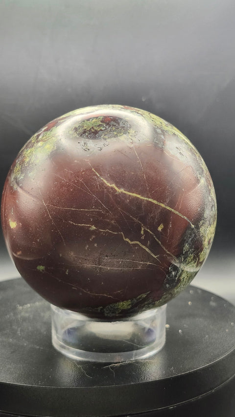Dragon bloodstone sphere 80mm, 3.15 inches 1.11 pounds