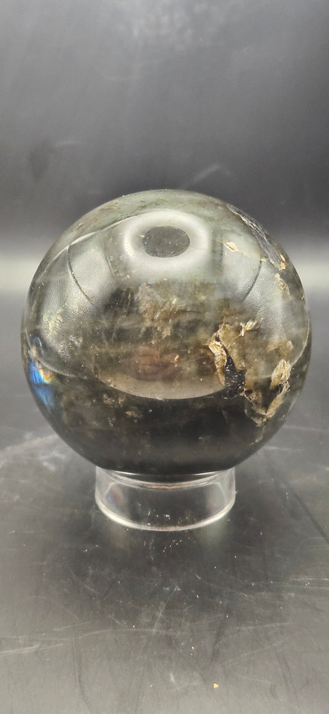 Labradorite sphere. 62mm, 2.44 inches, 12.2 ounces
