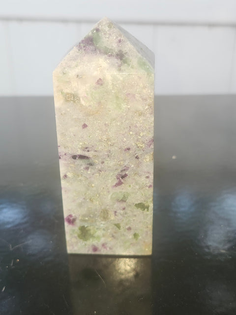 Opalized fluorite tower!1 8.5 ounces, 98mm, 3.8 inches