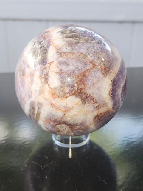 Dream amethyst sphere! 84mm, 3.3 inches, 1.13 pounds