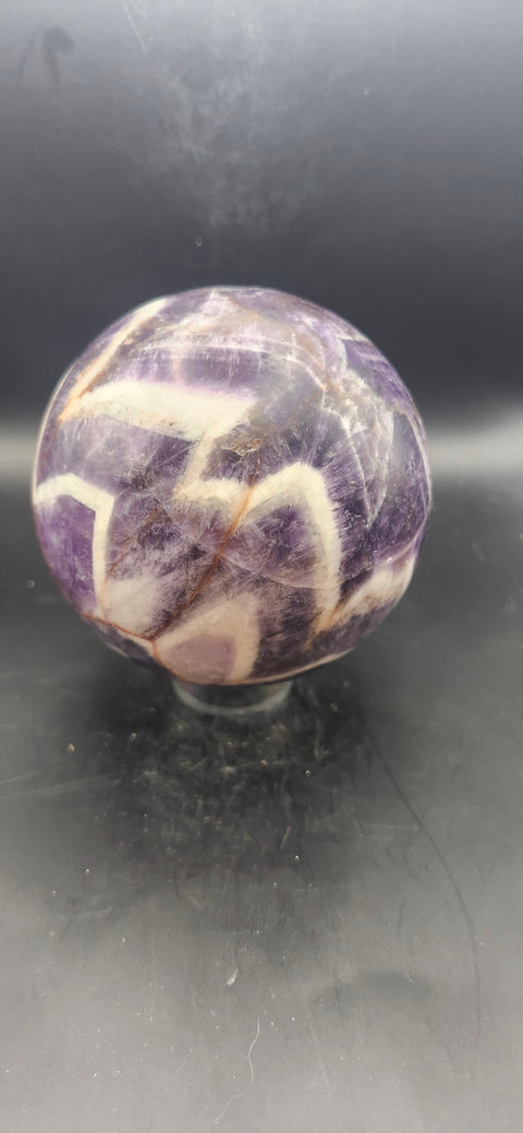 Dream amethyst sphere! 87.6mm, 3.44 inches, 2.2 pounds