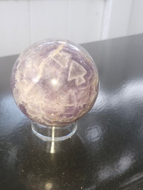 Dream amethyst sphere! 77.5mm, 3.05 inches, 1.6 pounds