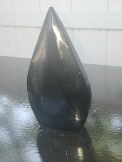 Black obsidian tear tower! 4.2 inches, 6 ounces