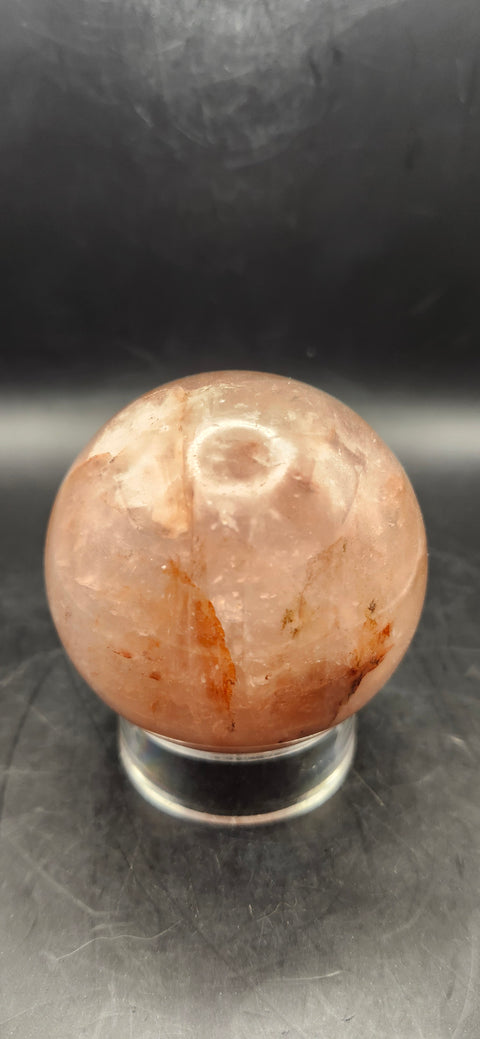 Fire quartz sphere! 62.7mm, 2.4 inches, 12.2 ounces