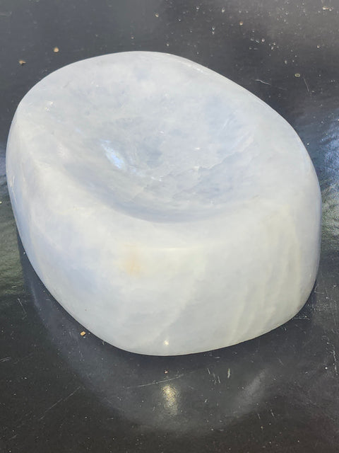 Blue calcite offering bowl/ soap dish! 13 ounces,3.5 inches