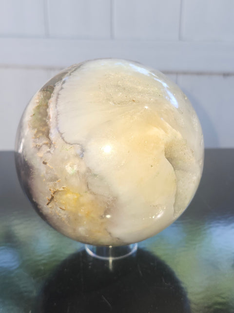 Massive druzy agate sphere! 101mm, 4 inches, 3.12 pounds