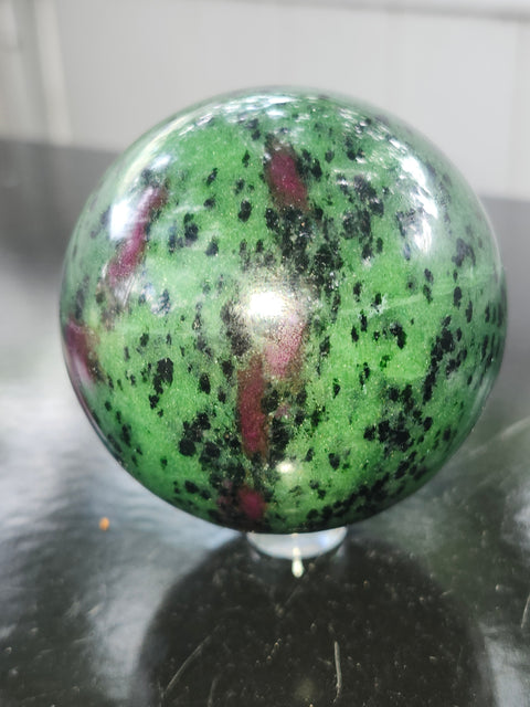 Ruby in zoisite sphere! 65mm, 2.55 inches, 1 pound