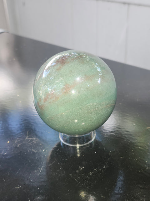 Green aventurine sphere! 15 ounces, 68mm, 2.68 inches