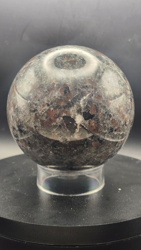 Flame stone sphere yooperlite 80mm, 3.15 inches, 1.9 pounds