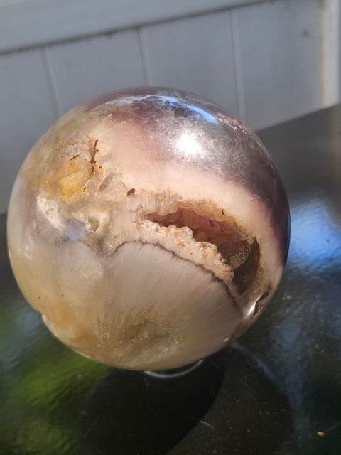 Massive druzy agate sphere! 101mm, 4 inches, 3.12 pounds