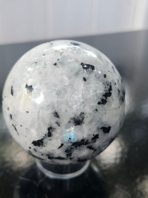 61mm, 2.40 inch, 11.5 ounce rainbow moonstone sphere