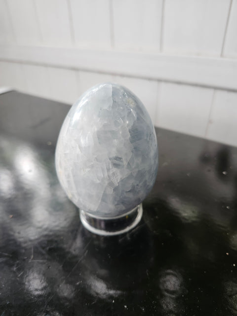 Blue calcite egg! 1 pound, 4 inches