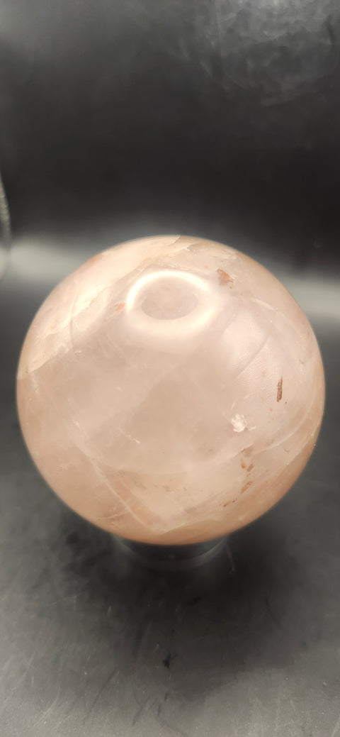 Fire quartz sphere! 65.7mm, 2.5 inches, 14 ounces