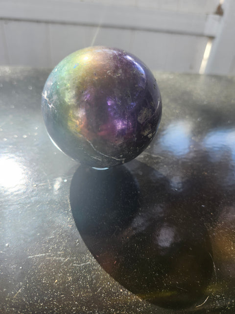 62.9mm, 2.47 inch, 13.6 ounce aura quartz sphere
