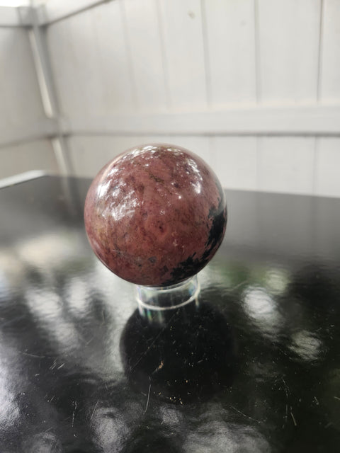 61.9mm, 2.44 inch rhodonite sphere! 1 pound