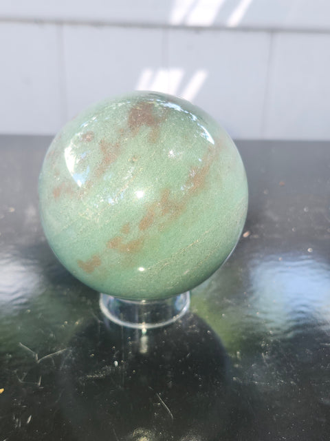 Green aventurine sphere! 15 ounces, 68mm, 2.68 inches