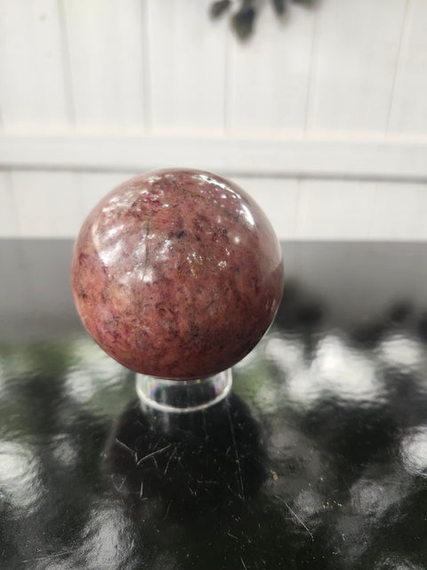 61.9mm, 2.44 inch rhodonite sphere! 1 pound