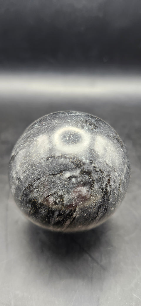 Black phantom quartz sphere! 51.4mm, 2 inches, 6.8 ounces