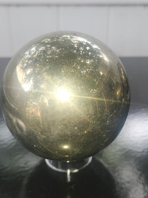 Pyrite sphere! 2.9 pounds, 77mm, 3.05 inches