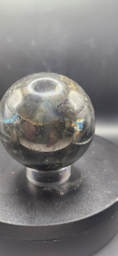 Labradorite sphere! 62mm, 2.4 inches, 12 ounces