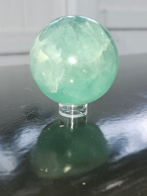 Green florite sphere! 6.8 ounces, 48mm, 1.9 inches