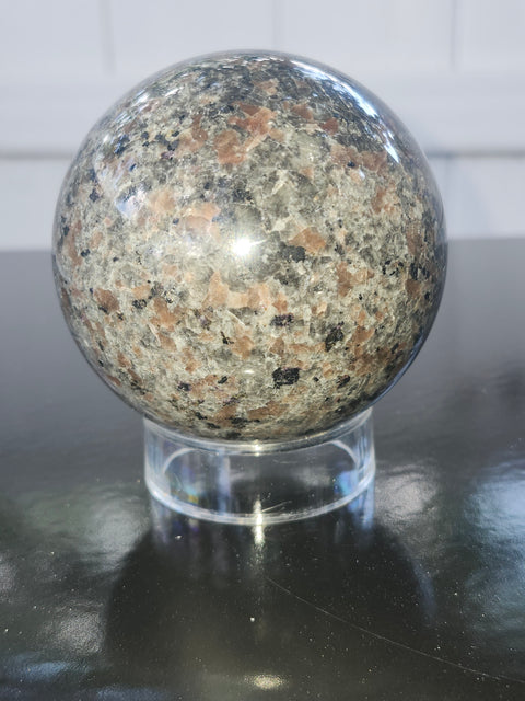 Flame stone sphere "yooperlite" 1 pound, 69.6mm, 2.74 inches