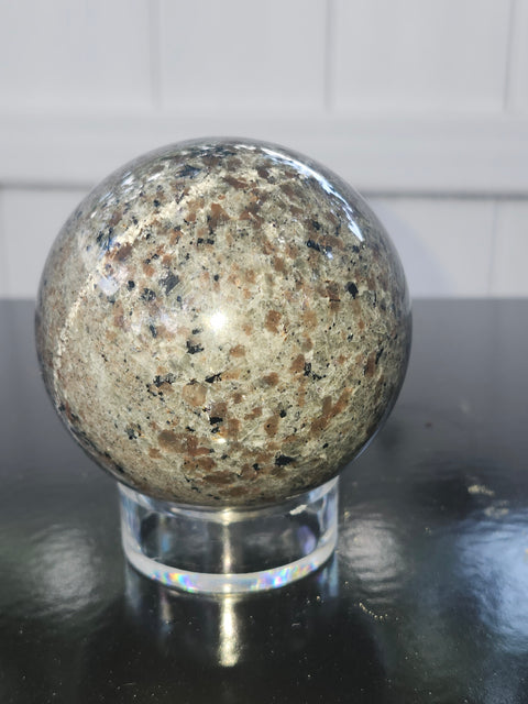 Flame stone sphere "yooperlite" 1 pound, 69.6mm, 2.74 inches