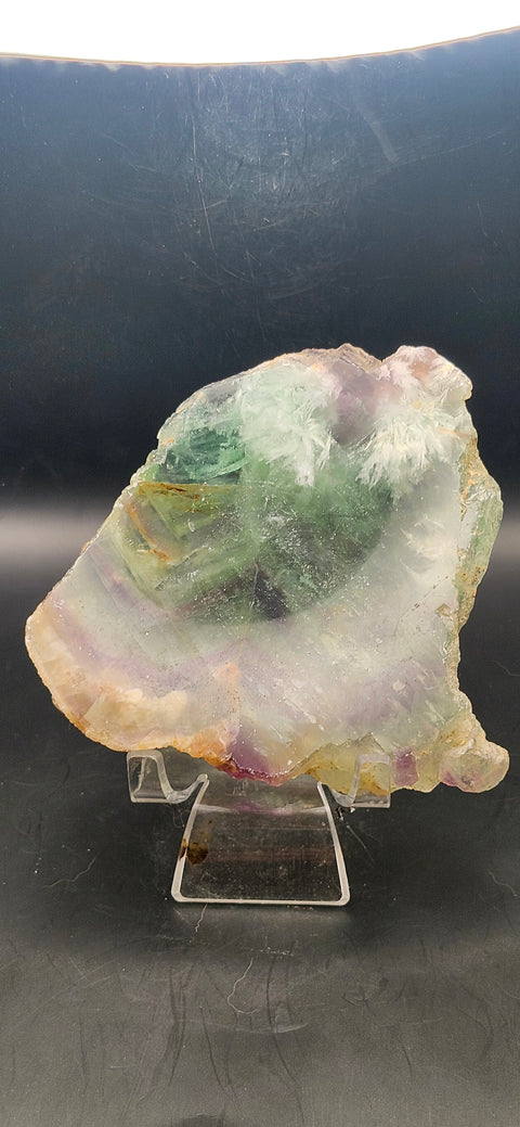 Snowflake florite slab! 14 ounces, 5 inches tall, 4.5 inches wide