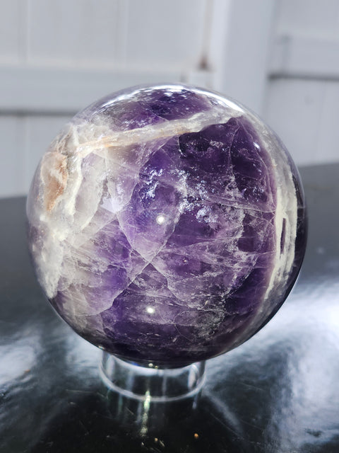 Dream amethyst sphere! 75.8mm, 2.98 inches, 1.5 pounds