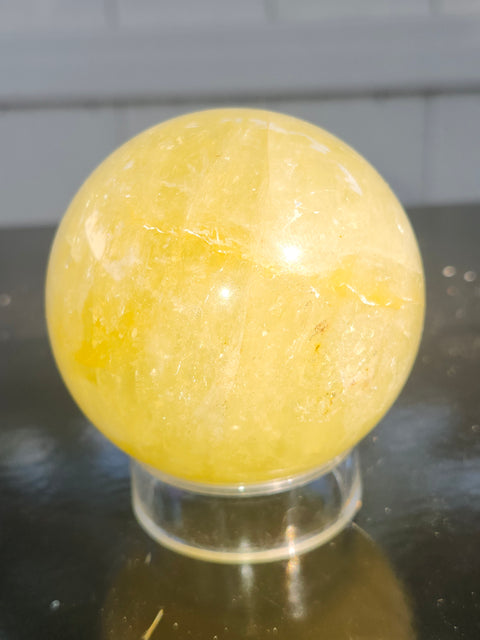 Citrine sphere! 15 ounces, 67mm, 2.6 inches