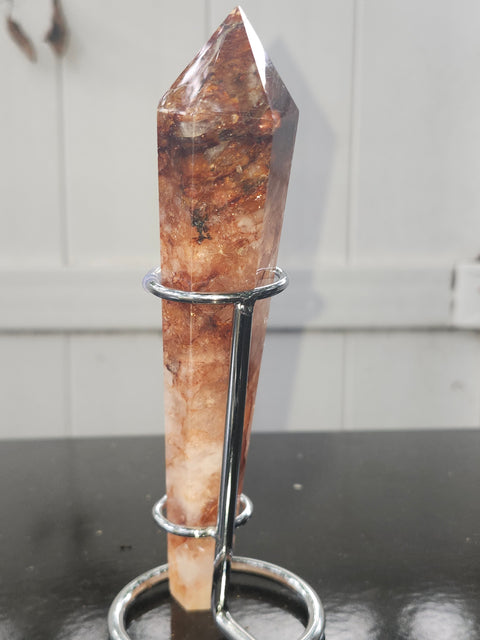 Fire quartz scepter! 7.1 ounces, 7 inches tall!