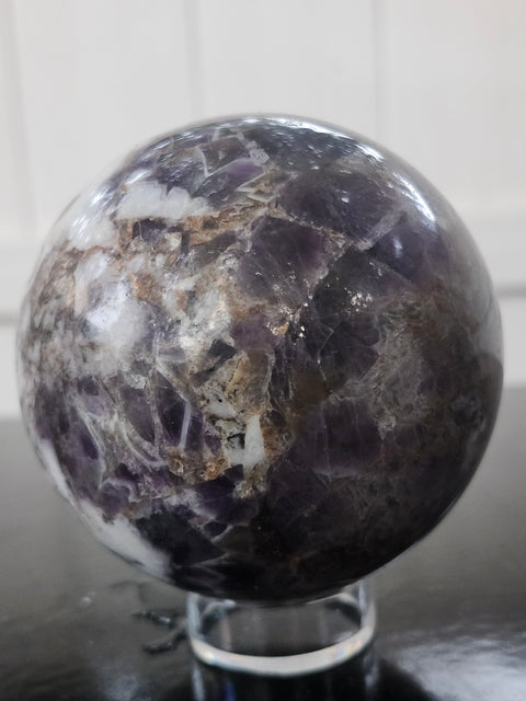 Chevron amethyst sphere!! 75mm, 2.95 inches, 1.4 pounds