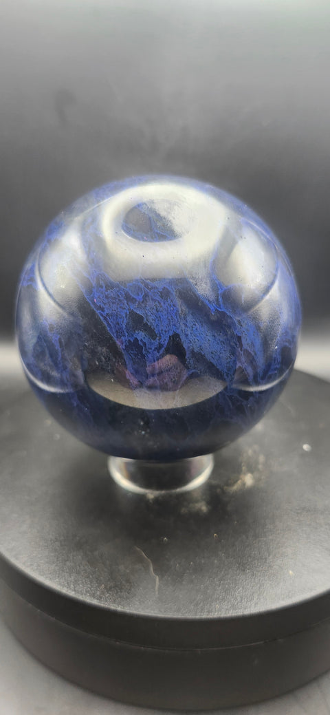 Blueberry smelting quartz sphere! 1.2 pounds, 75.8mm, 2.98 inches