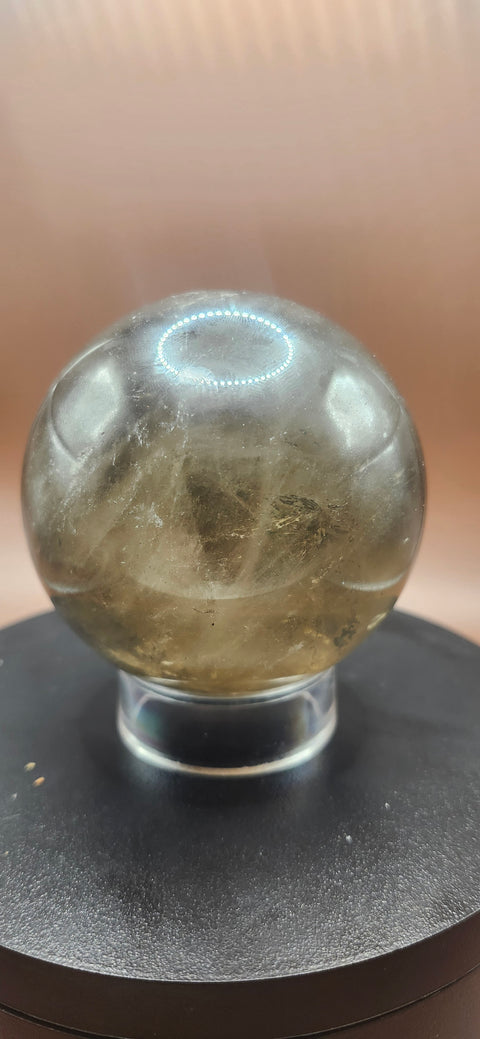 Smoky quartz sphere, 75mm, 2.95 inches, 1.5 pounds