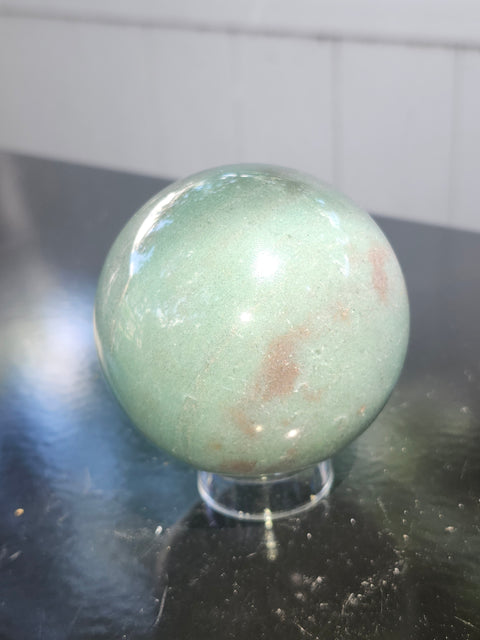Green aventurine sphere! 15 ounces, 68mm, 2.68 inches