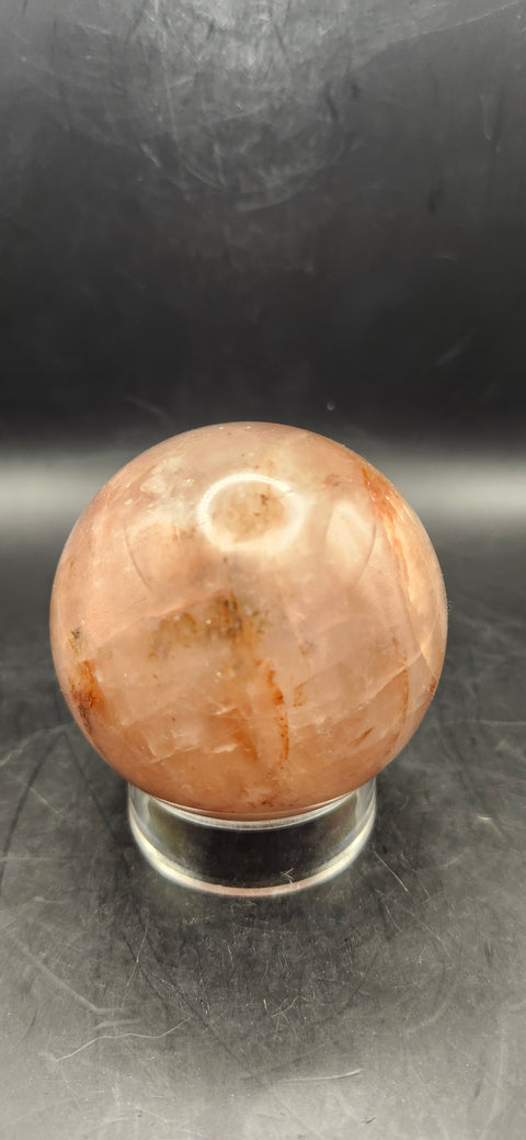 Fire quartz sphere! 62.7mm, 2.4 inches, 12.2 ounces