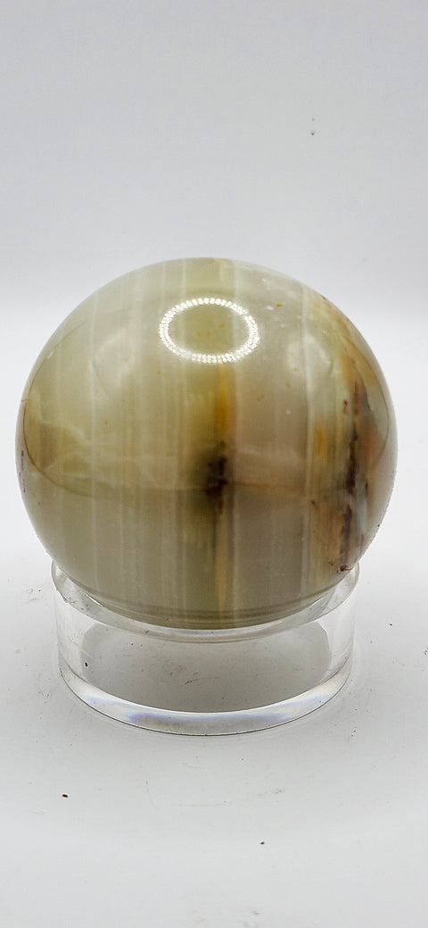 Striped calcite sphere 53mm, 2.1 inches 7.8 ounces