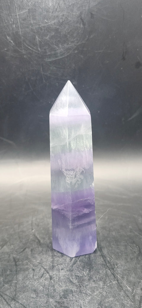 Green,blue purple florite tower!! 3.5 inches, 3.1 ounces