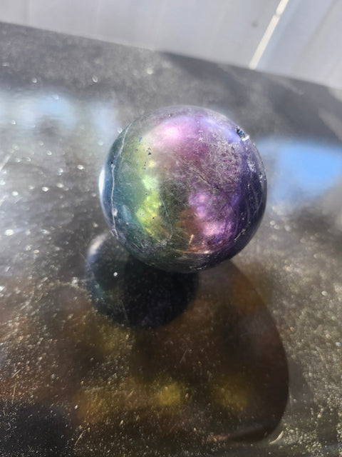 62.9mm, 2.47 inch, 13.6 ounce aura quartz sphere