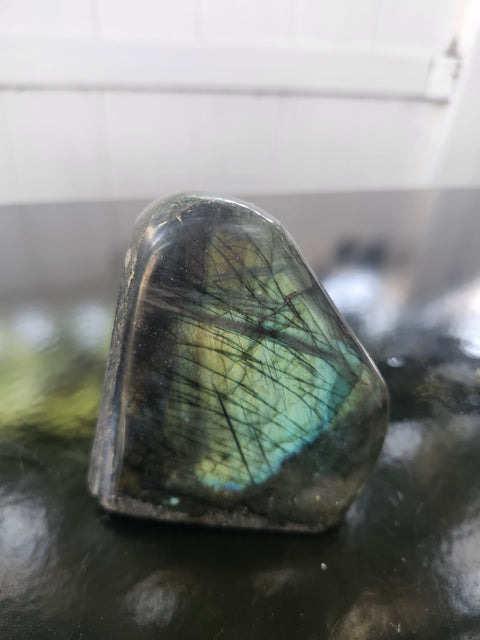 Labradorite free form! 3.42 inches tall, 2.85 inches wide, 1.2 pound