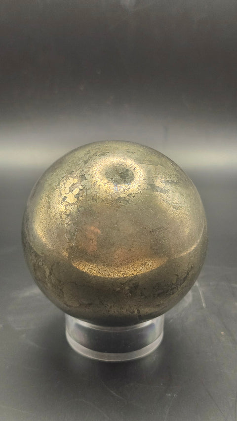 Pyrite sphere. 55.8mm, 2.19 inches, 15 ounces