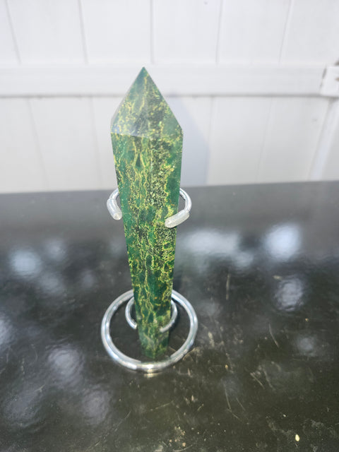 Green jasper scepter! 5.8 ounces, 6.1 inches