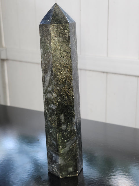 Large larvikite tower! 8 inches tall, 1.5 pounds