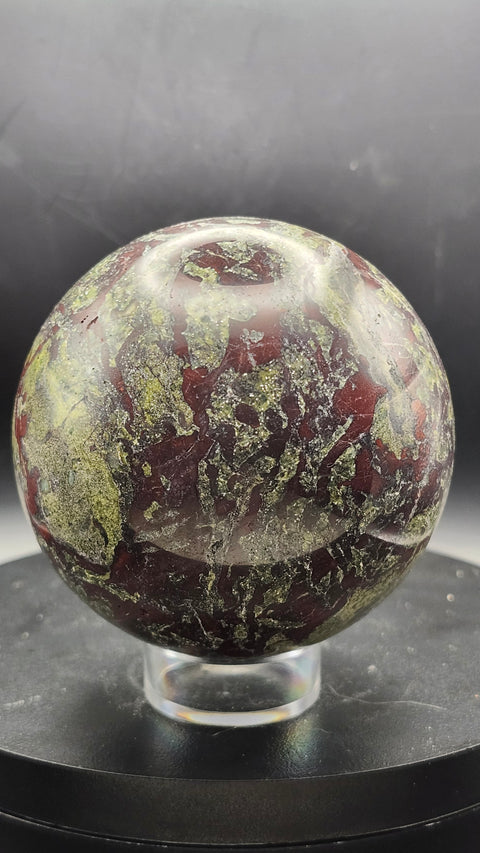 Dragon bloodstone sphere, 1.6 pounds,75mm, 2.95 inches