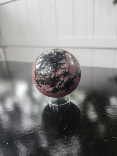 61.9mm, 2.44 inch rhodonite sphere! 1 pound