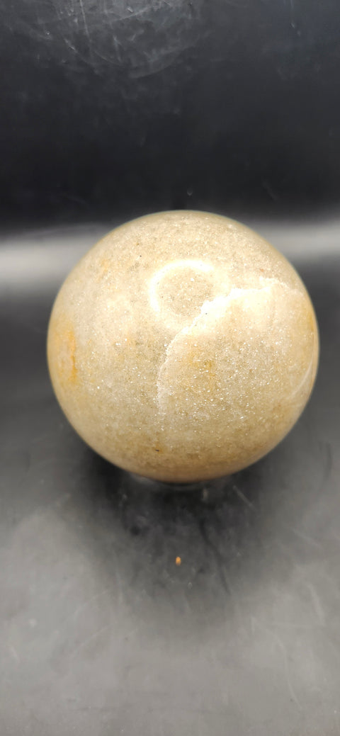 Green/orange aventurine silver flash sphere 1.9 pounds, 80.6mm, 3.1 inches
