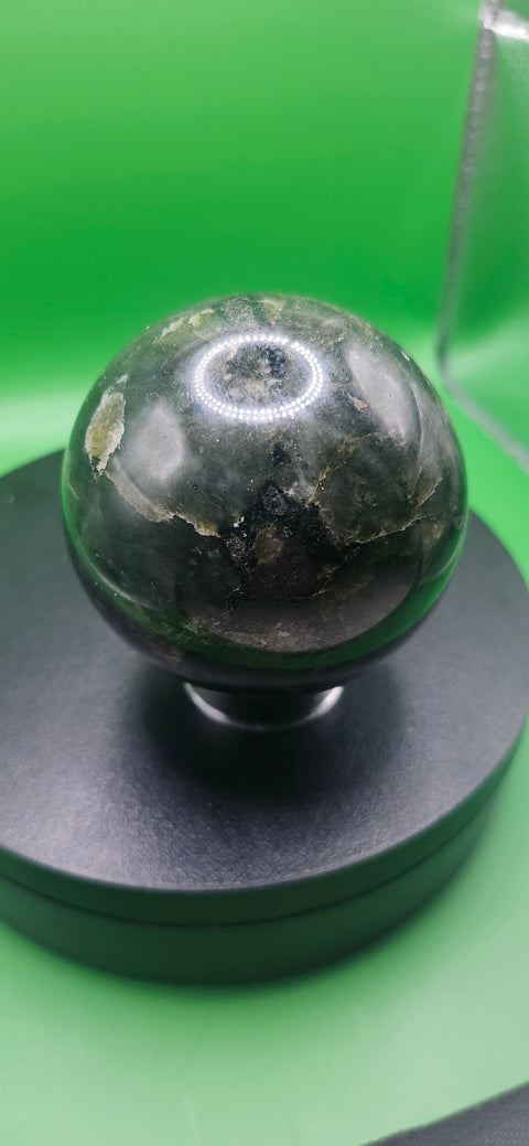 Labradorite sphere! 65mm, 2.5 inches, 14 ounces blue flash