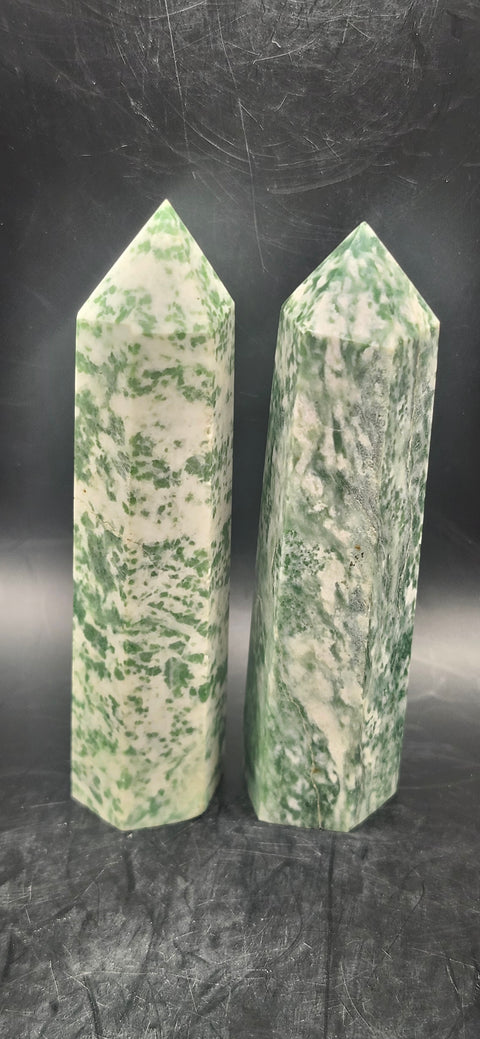 Tree agate tower! 3.5 inches, 3.8 ounces!