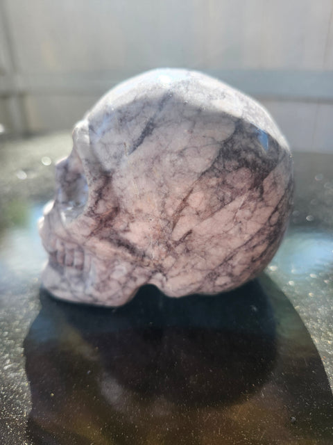 1.5 pound Pink Picasso jasper skull