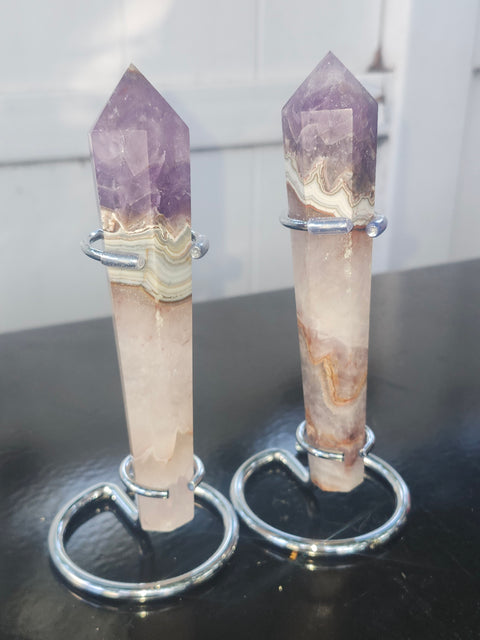 Amethyst lace agate scepter! 5.2 inches, 4.2 ounces